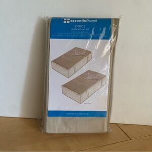 ESSENTIAL HOME 2 Piece Under Bed Bag Set in Beige